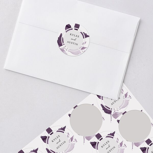 Leafy Frame Stickers Plum Circle