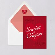 Modern Retro Hearts Euro Envelope Liners Ruby Luxe