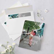 Stay For The Party Save the Date Cards Hot Pink Signature smooth Blank No Standard