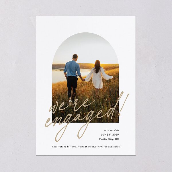 Forever Arch Save the Date Cards Pure White Signature smooth Blank No Standard