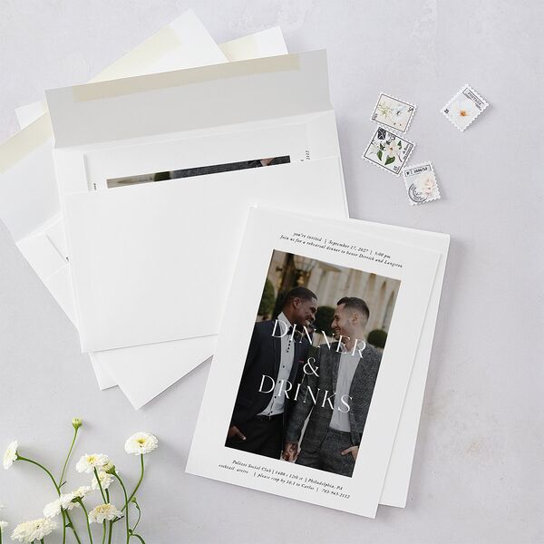 Manhattan Rehearsal Dinner Invitations Pure White Signature Blank