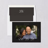 Border Date Save the Date Cards Licorice Signature smooth Blank No