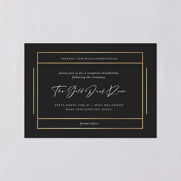 Refined Frame Wedding Enclosure Cards Gold Charcoal Signature Standard