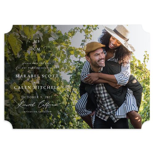 Romantic Vineyard Save the Date Cards Burgundy Signature smooth Blank No Ticket