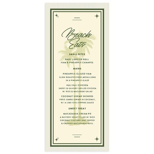 Retro Tropical Destination Menus Pear Signature