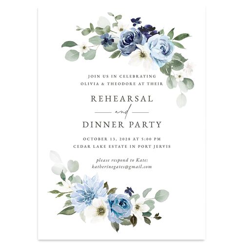 Eucalyptus Bouquet Rehearsal Dinner Invitations Stream Signature Blank Standard