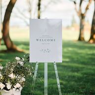 Timeless Floral Standard Welcome Sign Medium Dusty Blue Standard Indoor Foam Core M Welcome