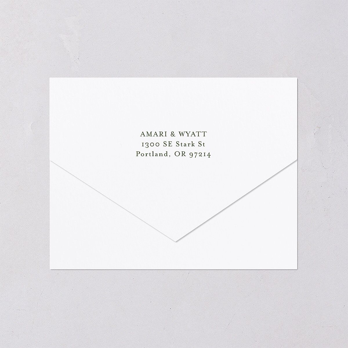 Rustic Branch Frame All-in-One Wedding Invitations Pure White Signature Light Both Recipient and Return Addresses No