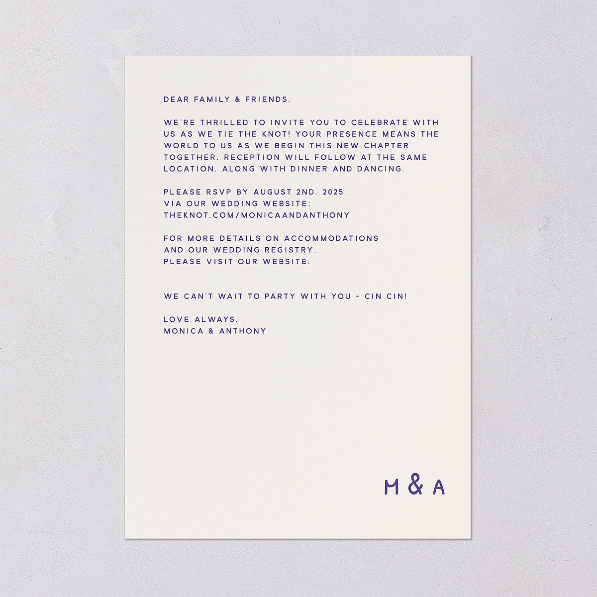 Hand Drawn Recipe Wedding Invitations Sapphire Signature Blank No Standard