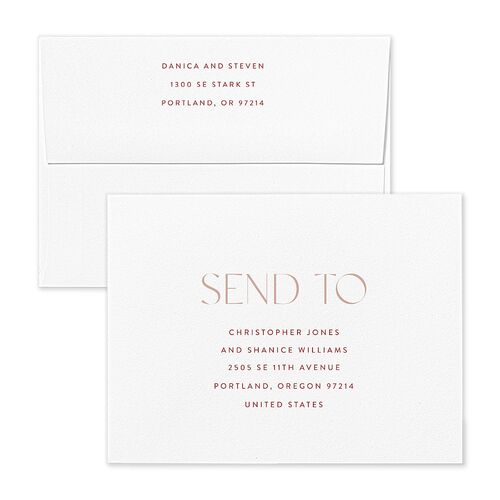 Windows Save the Date Petite Card Envelopes White Dahlia Both Recipient and Return Addresses Signature Standard