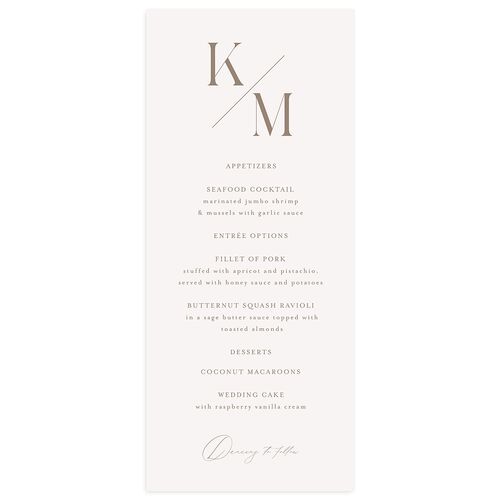 Monogram Slant Menus Fawn Signature