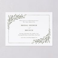 Rustic Branch Frame Bridal Shower Invitations Pure White Signature Blank