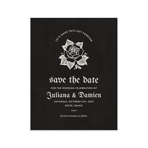 Moody Gothic Rose Save the Date Petite Cards Midnight Signature smooth Blank No Standard