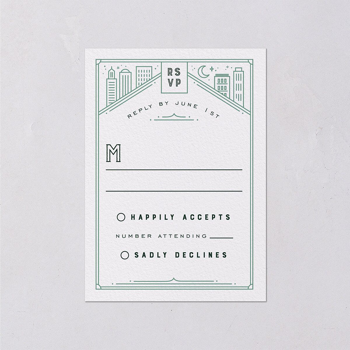 Iconic City Wedding Response Cards Tide Pool Signature Standard