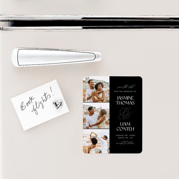 Intricate Ampersand Save The Date Magnets Midnight Magnet Paper