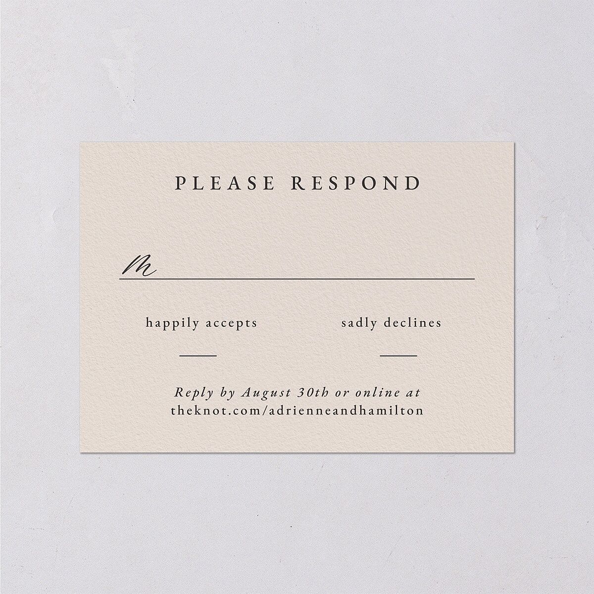Beach Monogram Wedding Response Cards Pale Blue Signature Standard