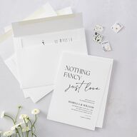Nothing Fancy Wedding Invitations Pure White Signature Blank No Standard