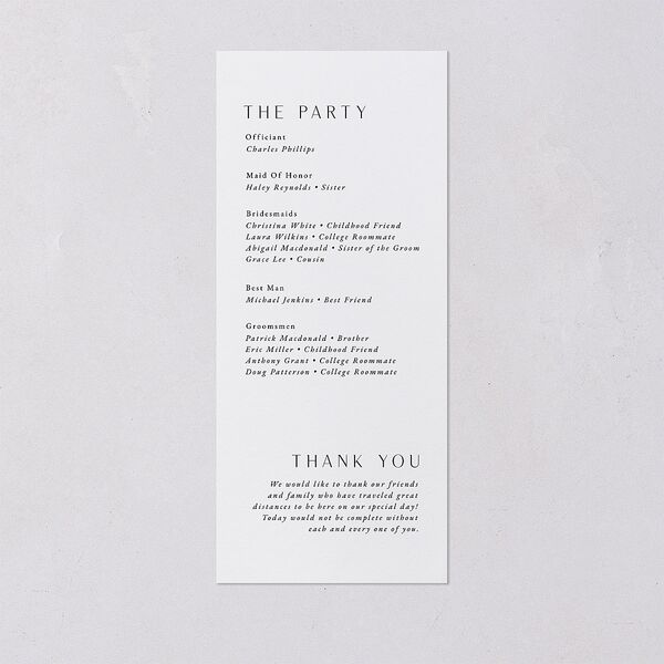 Lavish Palm Wedding Programs Rose Gold Pure White Signature