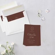 Vintage Oval Monogram Save the Date Petite Cards Merlot Signature smooth Blank No Standard
