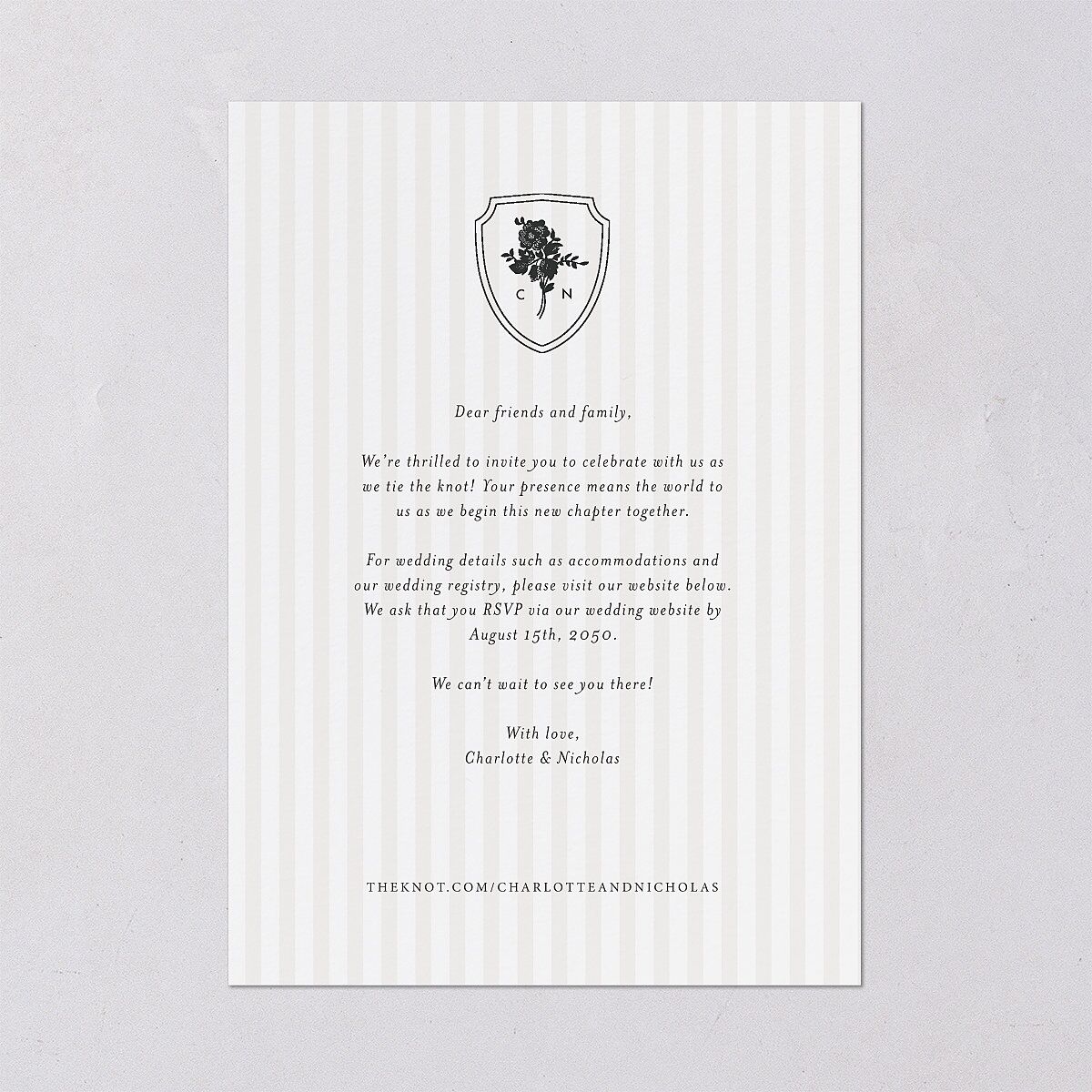 Old Money Botanical Wedding Invitations Pure White Signature Blank No Standard