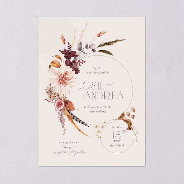 Eclectic Adornment Wedding Invitations Peony Signature Blank No Standard