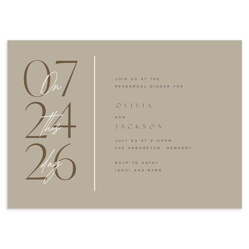 On This Day Rehearsal Dinner Invitations Fawn Signature Blank Standard