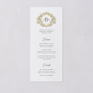 Black Tie Crest Engagement Party Menus Pure White Signature