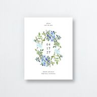 Minimal Floral Save the Date Petite Cards Ocean Signature smooth Blank No Standard