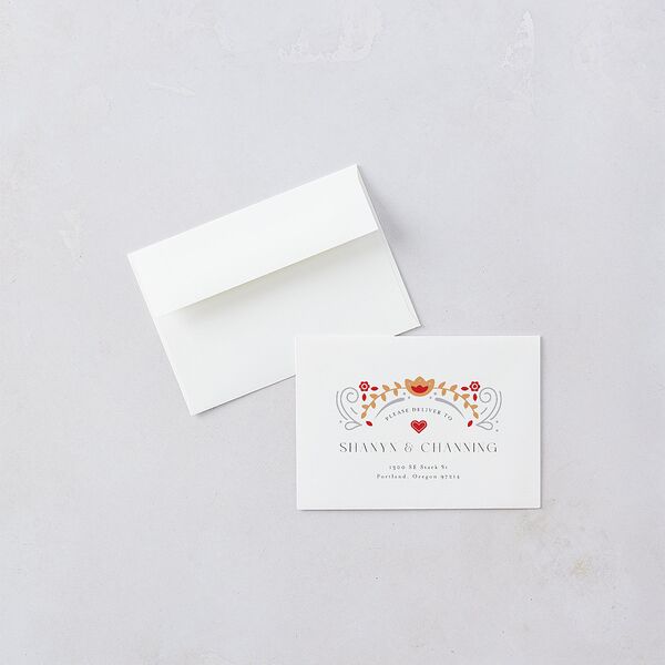 Nordic Folk Wedding Response Cards Dark Navy Signature Standard