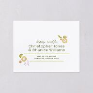 Wildflower Nouveau All-in-One Wedding Invitations Dark Camo Signature Light Both Recipient and Return Addresses No
