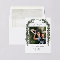 Rich Greenery Save The Date Cards Hunter Green Signature smooth Blank No