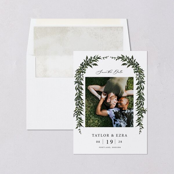 Rich Greenery Save The Date Cards Hunter Green Signature smooth Blank No