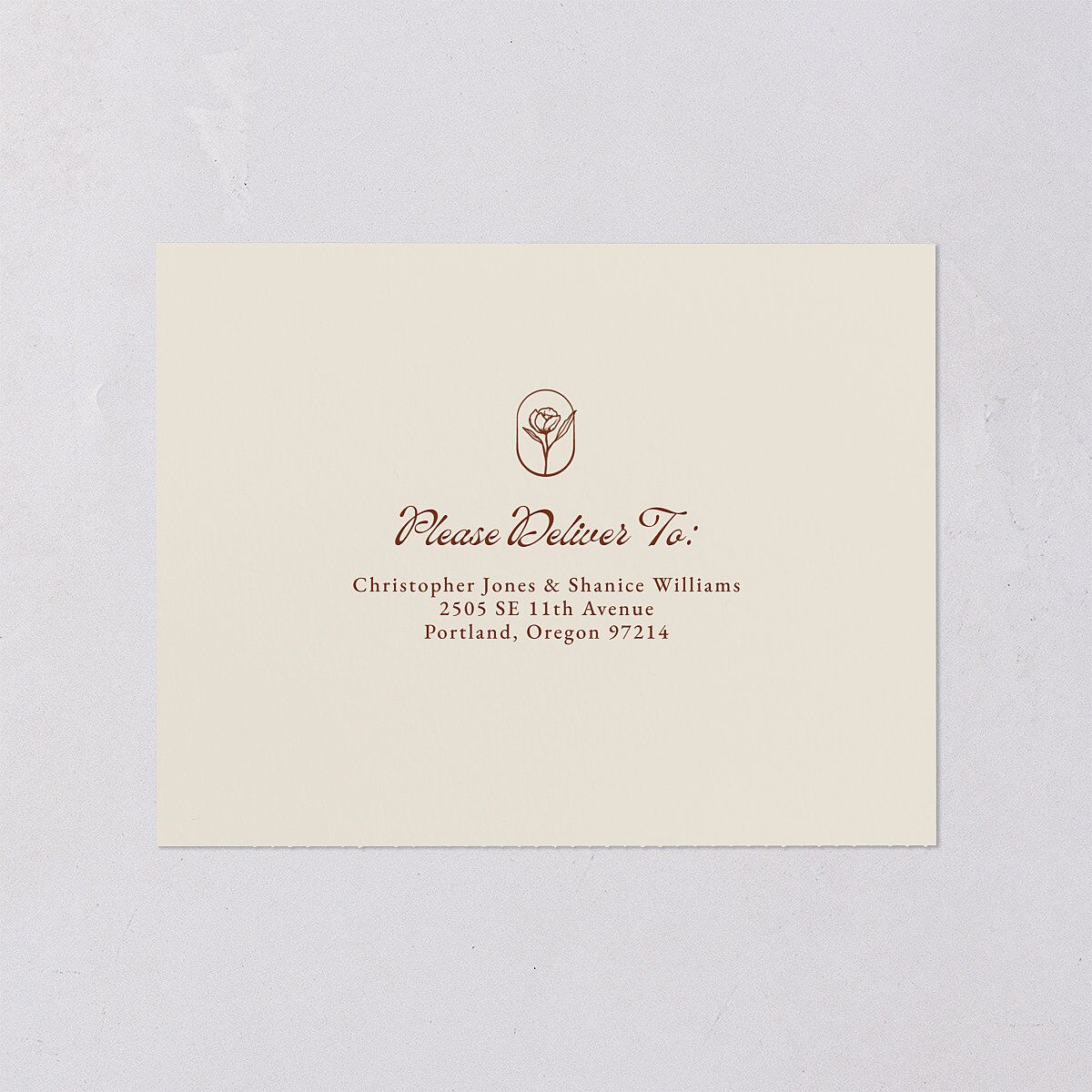 Vintage Romantic Photo All-in-One Wedding Invitations Copper Signature Light Both Recipient and Return Addresses No