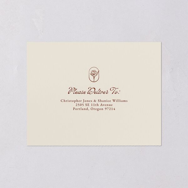 Vintage Romantic Photo All-in-One Wedding Invitations Copper Signature Light Both Recipient and Return Addresses No