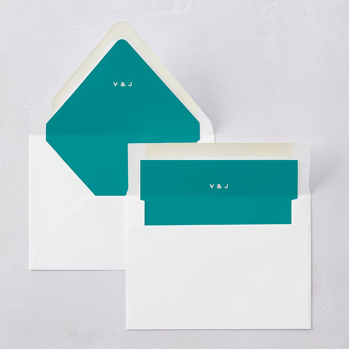 Illustrated Retro Coastal Beach Euro Envelope Liners Turquoise Luxe