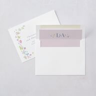 Floral Appliqué Bridal Shower Invitations Sheer Lilac Signature Blank