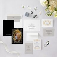 Regal Photo Foil Wedding Invitations Midnight Gold Signature Blank No Standard