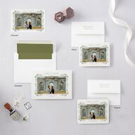 Vintage Ornate Frame Save The Date Magnets Olive Magnet Paper