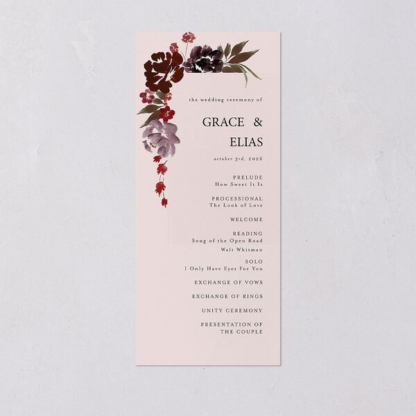 Autumn Romance Wedding Programs Chocolate Signature