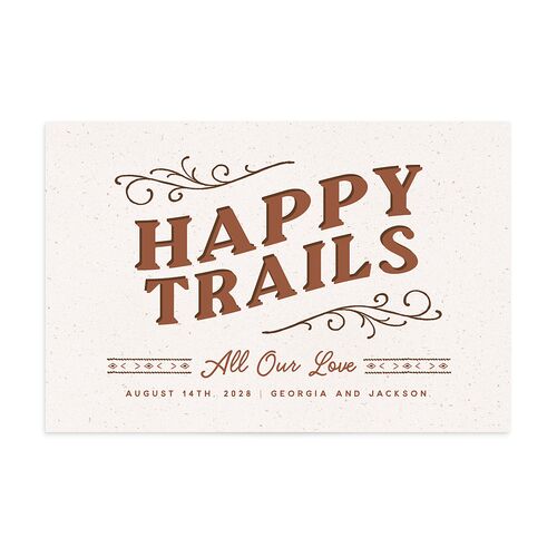Western I Do BBQ Thank You Postcards Saddle