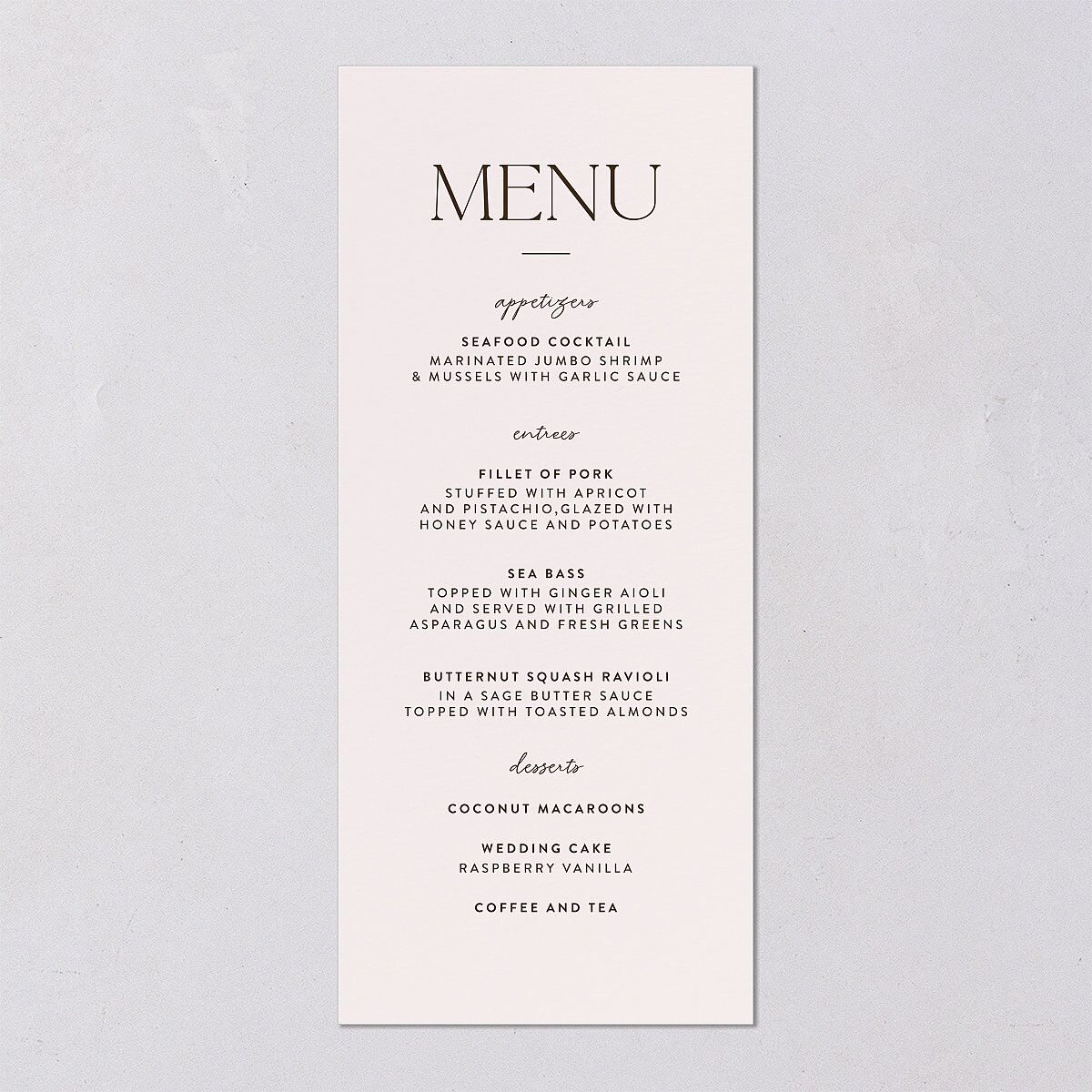 Tropical Oval Menus — view 4