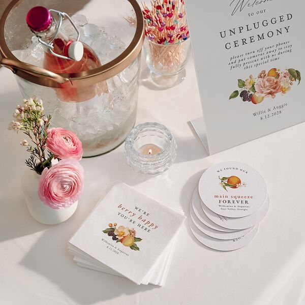 Botanical Citrus Garden Bar Bended Tabletop Sign X-small Rose Gold Standard Plastic XS Tabletop Bar