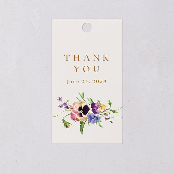 Wild Pansies Favor Gift Tags Rose Gold Signature