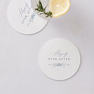 Antique Victorian Botanical Botanical Coasters Dusty Blue Cardboard Circle