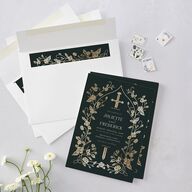 Sword and Roses Fantasy Garden Foil Wedding Invitations Wave Gold Signature Blank Standard No