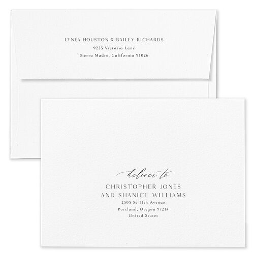 Botanical Lemon Wedding Invitation Envelopes White Buttercup Both Recipient and Return Addresses Standard Signature