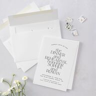 Classic Stack Rehearsal Dinner Invitations Pure White Signature Blank