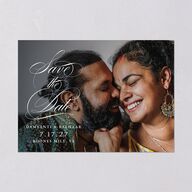 Vintage Flourish Save The Date Cards Pure White Signature smooth Blank No Standard