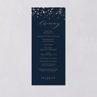 Elegant Glow Wedding Programs Navy Signature