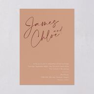 Simple Script Wedding Invitations Vintage Pink Signature Blank No Standard